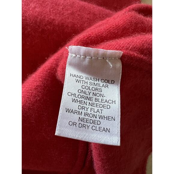 Prive Cashmere Sweater Red Knit Long Sleeve Crew Neck Pullover Sweater Sz Large - Picture 8 of 13